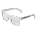 White Pixel 8-Bit Clear Lenses Sunglasses